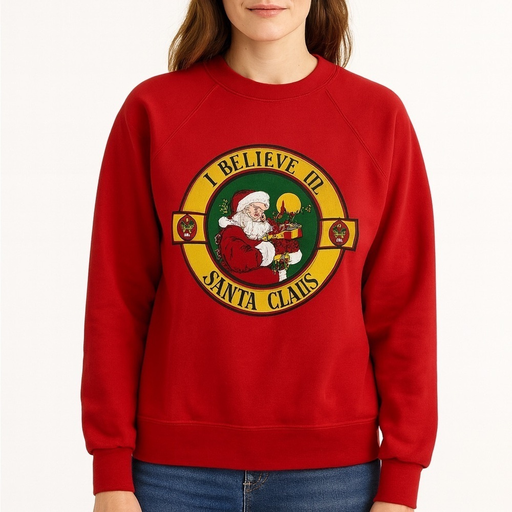 Vintage Red 'I Believe in Santa Claus' Sweatshirt